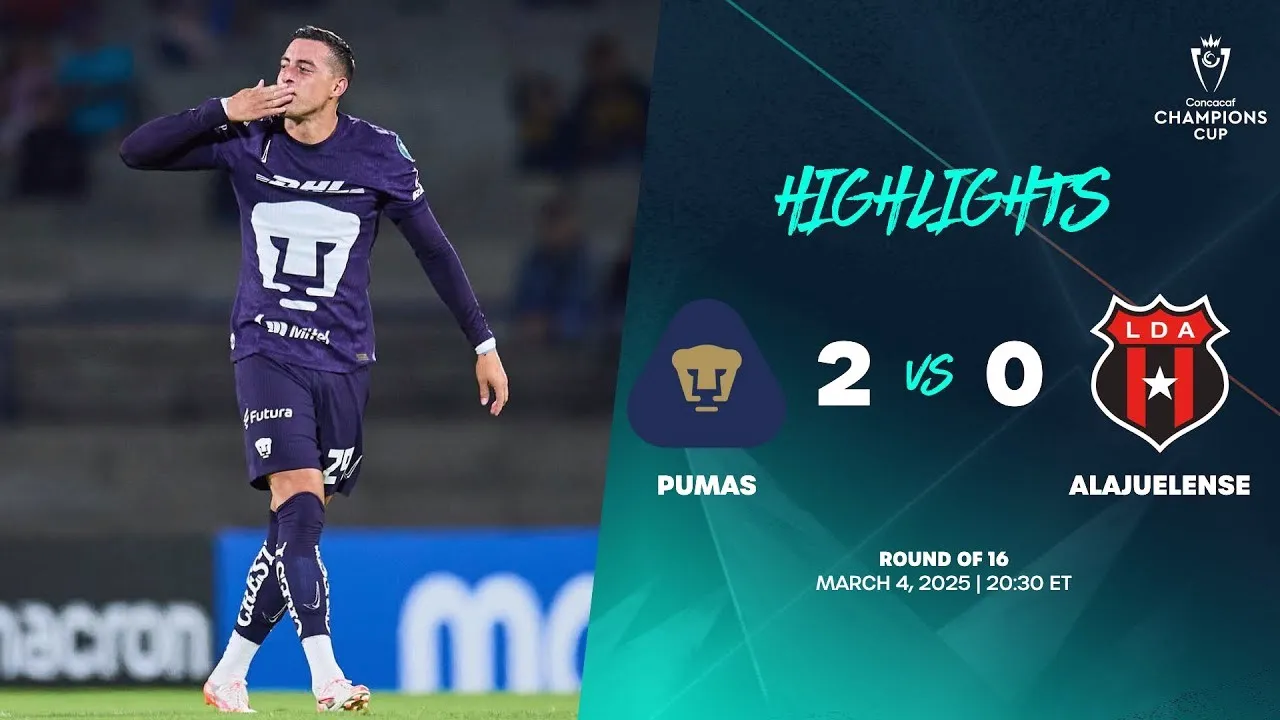 ไฮไลท์ฟุตบอลคอนคาเคฟแชมเปี้ยนส์คัพ 05/03/2568 พูมาส ยูนัม ชนะอลาจูเรนเซ่ 2-0 สุดเดือด