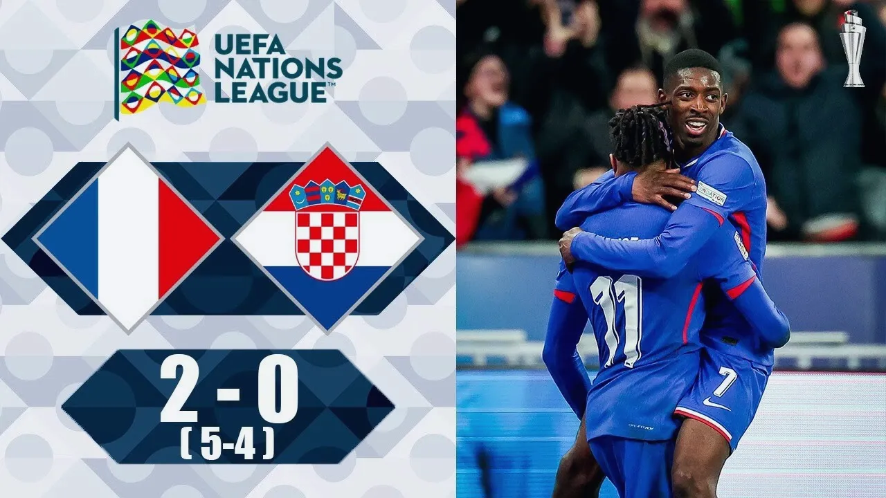 ไฮไลท์ฟุตบอลยูฟ่า เนชั่นส์ ลีก 2025 ฝรั่งเศสเสมอโครเอเชีย 2-0 ก่อนชนะจุดโทษ 5-4 รวมผล 7-4 วันที่ 24 มีนาคม 2568 dooball168hd.com