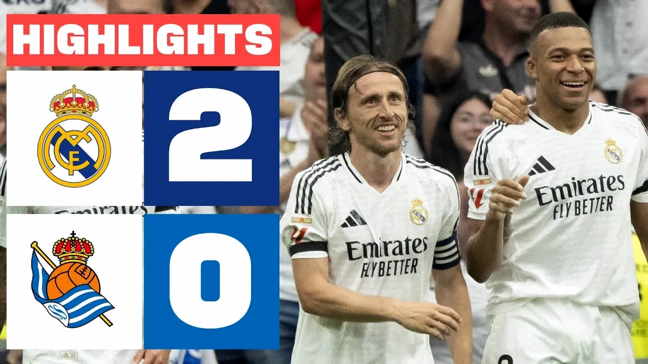 ไฮไลท์ฟุตบอล เรอัล มาดริด ชนะ เรอัล โซเซียดาด 2-0 ศึก ลาลีก้า สเปน 2025 วันที่ 25 พฤษภาคม 2568 คู่เดือดแห่งวัน 25/05/2568 จาก dooball168hd.com