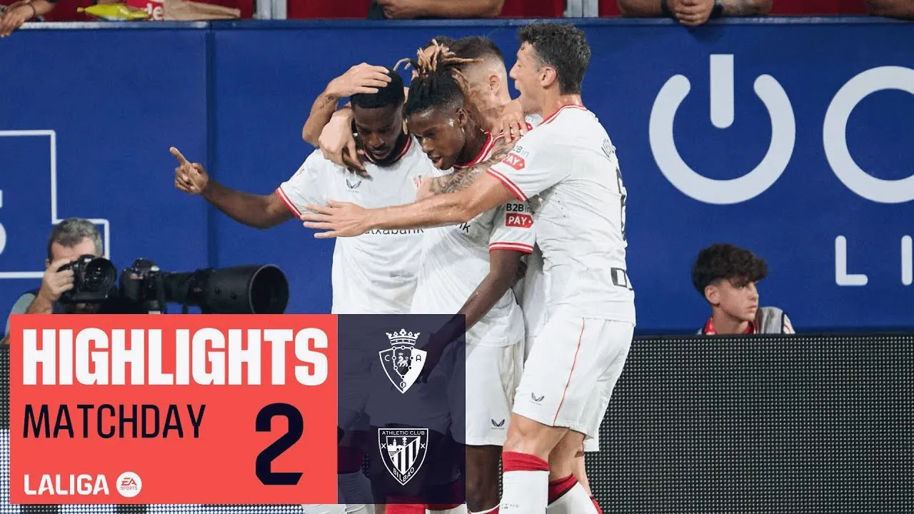 ไฮไลท์ฟุตบอลลาลีก้าสเปน: แอธเลติก บิลเบา บุกดับโอซาซูน่า 2-0 คว้าสามแต้มสำคัญ dooball168hd.com