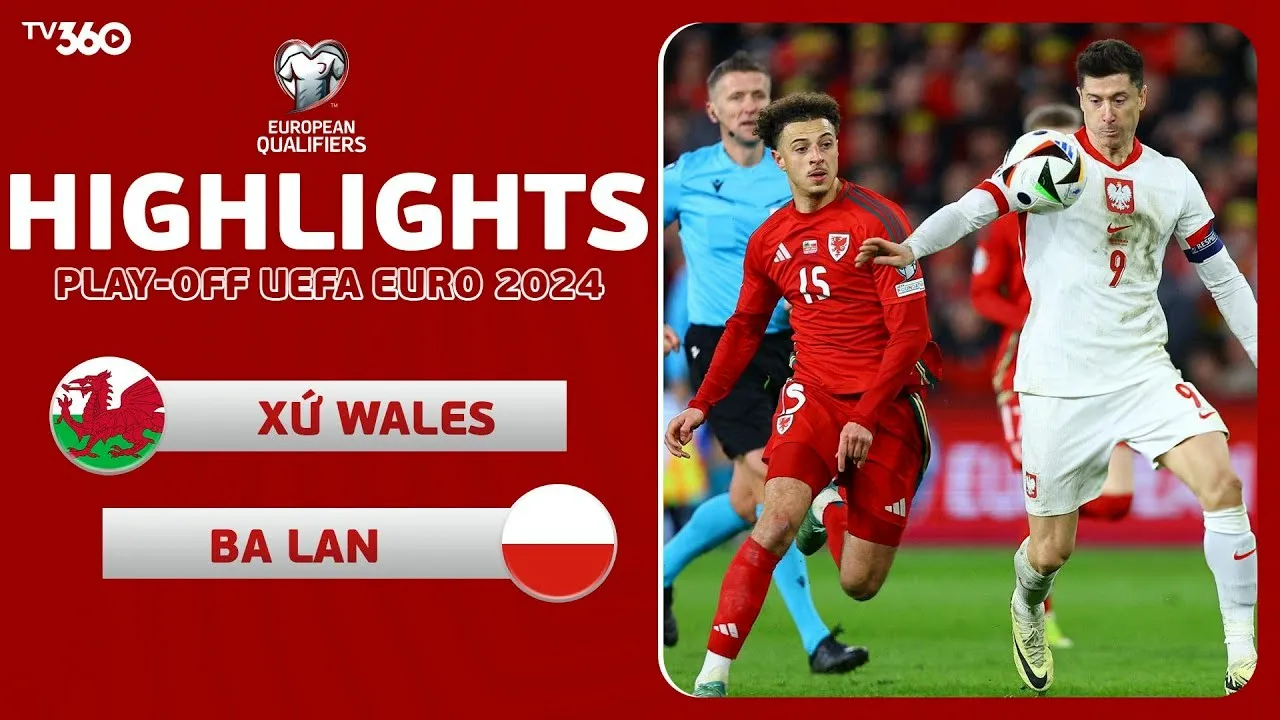 ดูไฮไลท์ฟุตบอล เวลส์ 0-0 โปแลนด์ จุดโทษ 4-5 ศึกยูโรรอบเพลย์ออฟ 27/03/2567