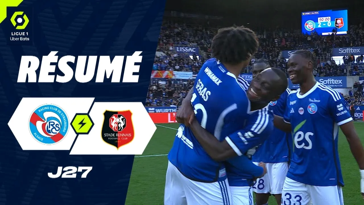 ดูไฮไลท์ฟุตบอล ลีกเอิง ฝรั่งเศส 1 เมษายน 2567 สตารส์บูร์กเฉือนแรนส์ 2-0 ประตูเด็ดจากเกมรุกที่คมกริบ