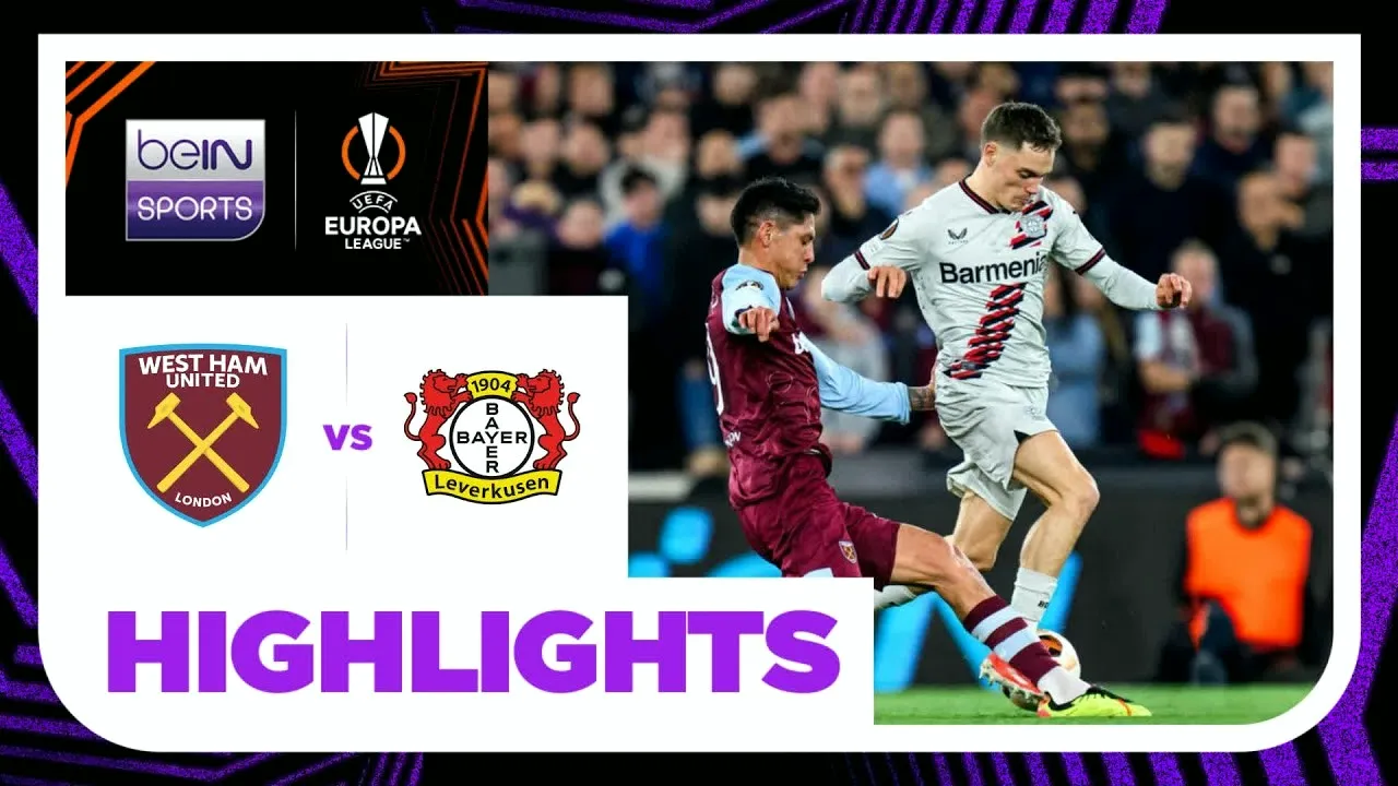 ไฮไลท์ฟุตบอล เวสต์แฮม ยูไนเต็ด เสมอ เลเวอร์คูเซ่น 1-1 ศึกยูฟ่ายูโรป้าลีก รอบ 8 ทีมสุดท้าย นัดสอง 19 เมษายน 2567