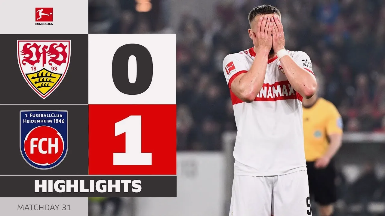สตุ๊ตการ์ตพ่ายคาบ้านให้ไฮน์เดนไฮม์ 0-1 ในศึกบุนเดสลีก้า เยอรมัน ฤดูกาล 2025/26 ประจำวันที่ 26 เมษายน 2568