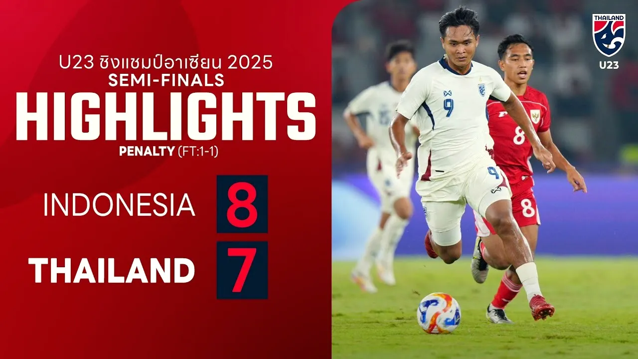 #ไฮไลท์ฟุตบอลชิงแชมป์อาเซียนรุ่นอายุไม่เกิน23ปีรอบรองชนะเลิศวันที่26กรกฎาคม2568อินโดนีเซีย(ยู23)เสมอไทย(ยู23)1-1เมื่อ26/07/2568ที่dooball168hd.com