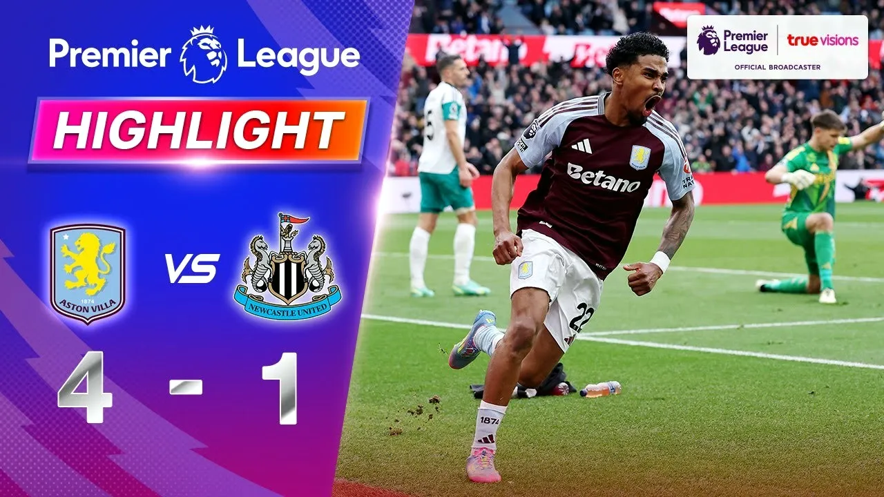 ไฮไลท์ฟุตบอล แอสตัน วิลล่า ถล่ม นิวคาสเซิ่ล 4-1 พรีเมียร์ลีก อังกฤษ 20 เมษายน 2568 dooball168hd.com
