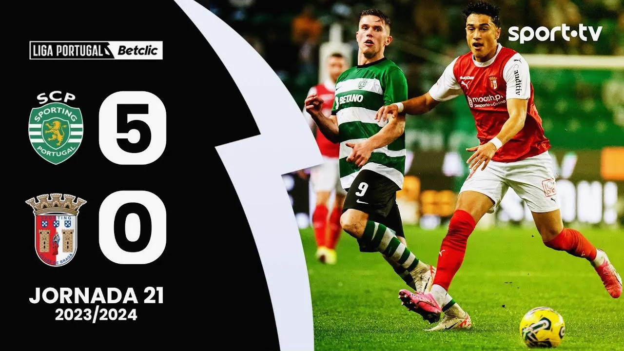 ไฮไลท์ฟุตบอล สปอร์ติ้ง ลิสบอน ถล่ม สปอร์ติ้ง บราก้า 5-0 ลีกา ซาเกรส โปรตุเกส 12 กุมภาพันธ์ 2567 ครบประตูมันส์ๆ