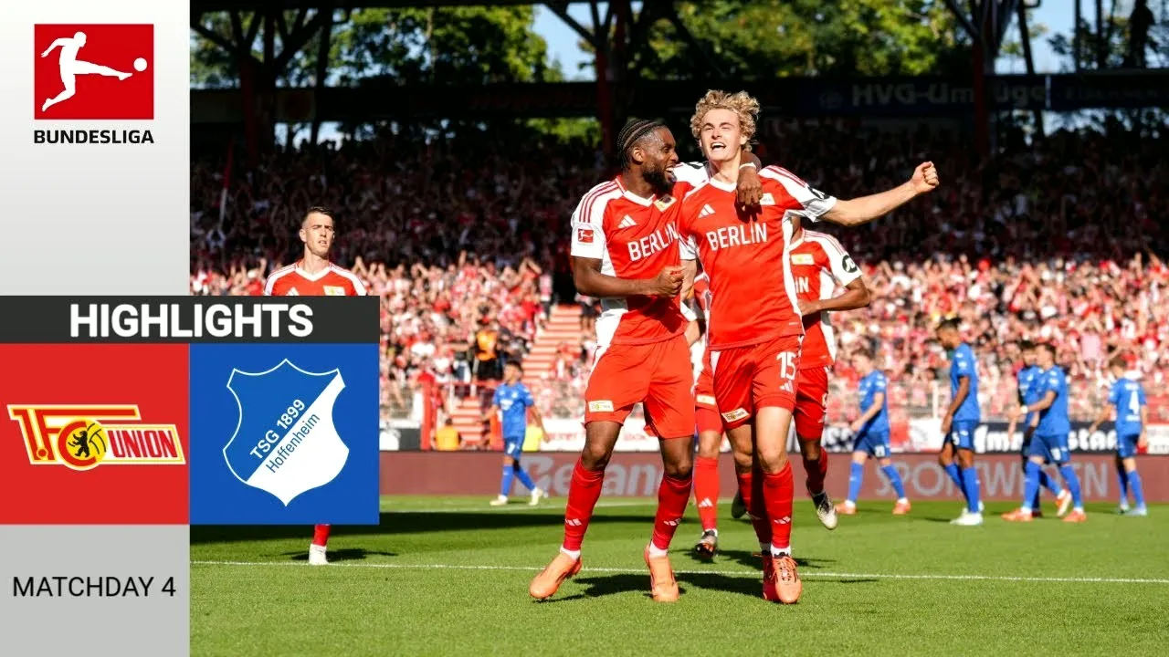 ไฮไลท์ฟุตบอล ยูเนี่ยน เบอร์ลิน ชนะ ฮอฟเฟ่นไฮม์ 2-1 ศึกบุนเดสลีก้า เยอรมัน ประจำวันที่ 22 กันยายน 2567