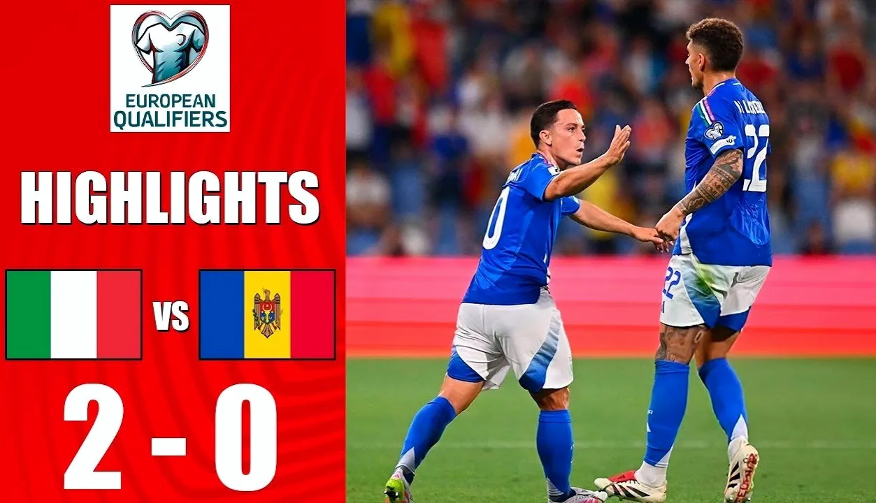 ไฮไลท์ฟุตบอลโลก 2026 รอบคัดเลือก โซนยุโรป อิตาลีเฉือนมอลโดว่า 2-0 10/06/2568