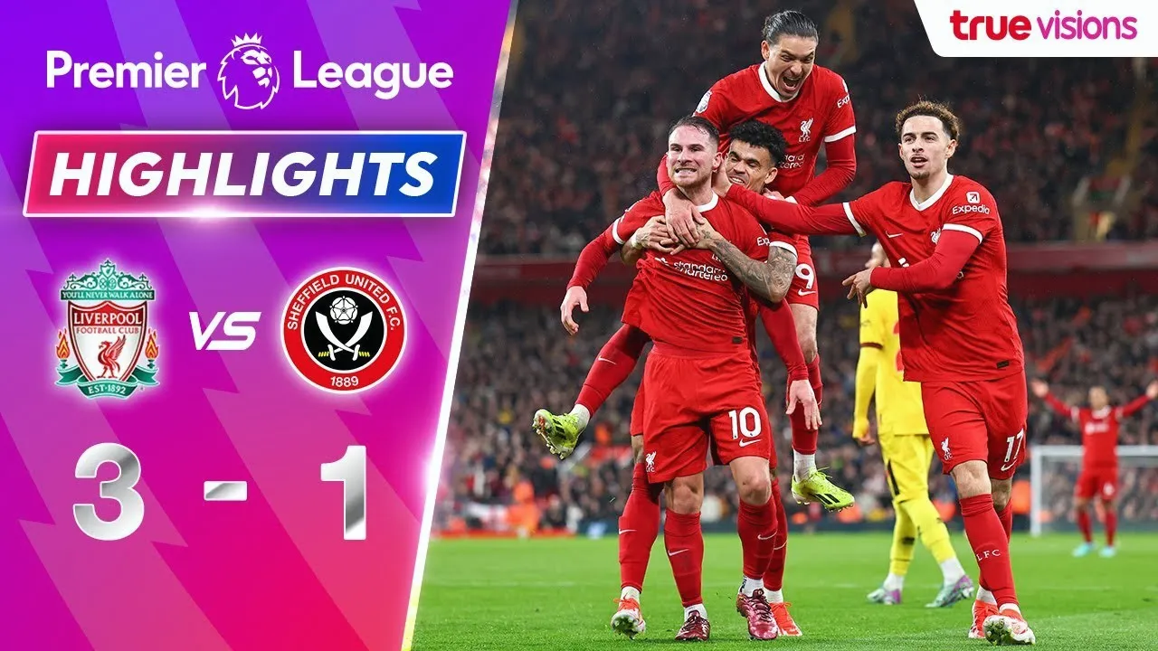 ไฮไลท์ฟุตบอล พรีเมียร์ลีก อังกฤษ ลิเวอร์พูล เปิดรังยิงเชฟฟิลด์ ยูไนเต็ด 3-1 05/04/2567 dooball168hd.com