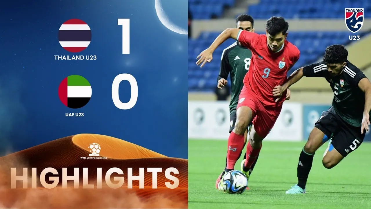 ไฮไลท์ฟุตบอล U23 ชิงแชมป์เอเชียตะวันตก 2024 ไทย(U23) เฉือน สหรัฐอาหรับเอมิเรตส์(U23) 1-0 วันที่ 27 มีนาคม 2567