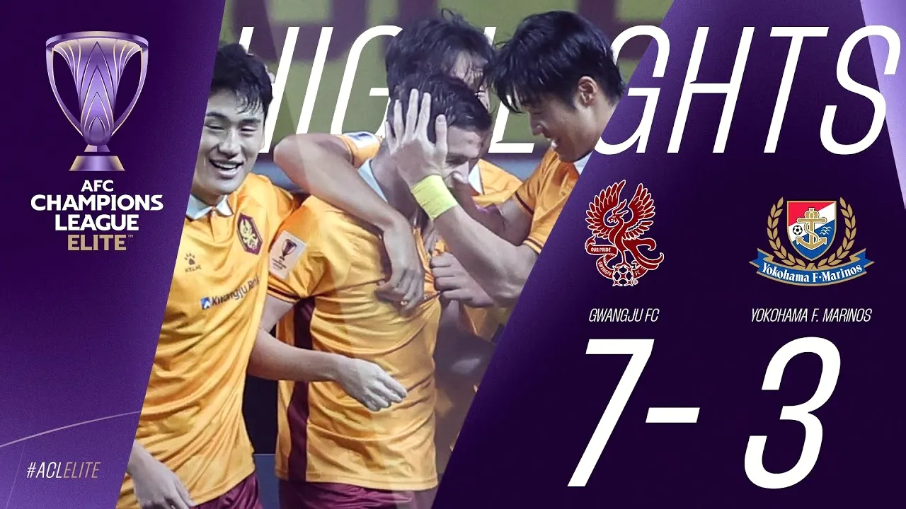 18/09/2567 ไฮไลท์ฟุตบอล AFC แชมเปี้ยนส์ลีก กวางจู เอฟซี ถล่ม โยโกฮาม่า เอฟ มารินอส 7-3 เดือดไม่ทันดับที่เกมนี้