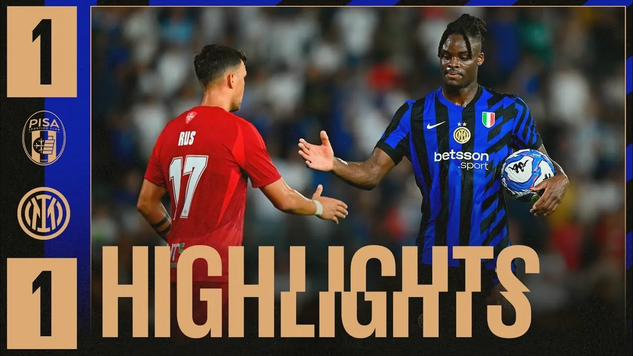 ไฮไลท์บอล ปิซ่า เสมอ อินเตอร์ มิลาน 1-1 เกมกระชับมิตรสโมสร 2024 วันที่ 3 สิงหาคม 2567 ชมคลิปเด็ดได้ที่ dooball168hd.com