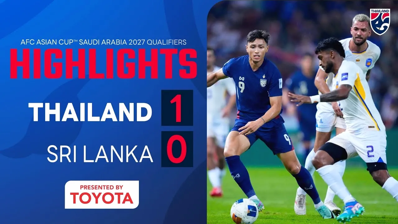 ไฮไลท์บอลไทยซิวชัย 1-0 ศรีลังกา เอเอฟซี เอเชียน คัพ 2025/26 วันที่ 26 มีนาคม 2568 ทาง dooball168hd.com