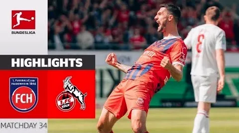 ไฮน์เดนเฮลม์ถล่มโคโลญจน์ 4-1 บุนเดสลีก้า เยอรมัน 2024 ไฮไลท์ฟุตบอล 19 พฤษภาคม 2567
