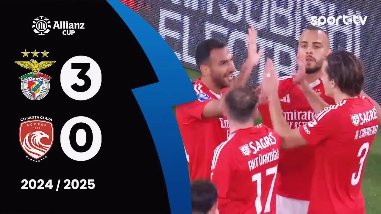 ไฮไลท์ฟุตบอลเบนฟิก้าถล่มซานตาคลาร่า 3-0 โปรตุเกสคัพ 24/25 31/10/2567