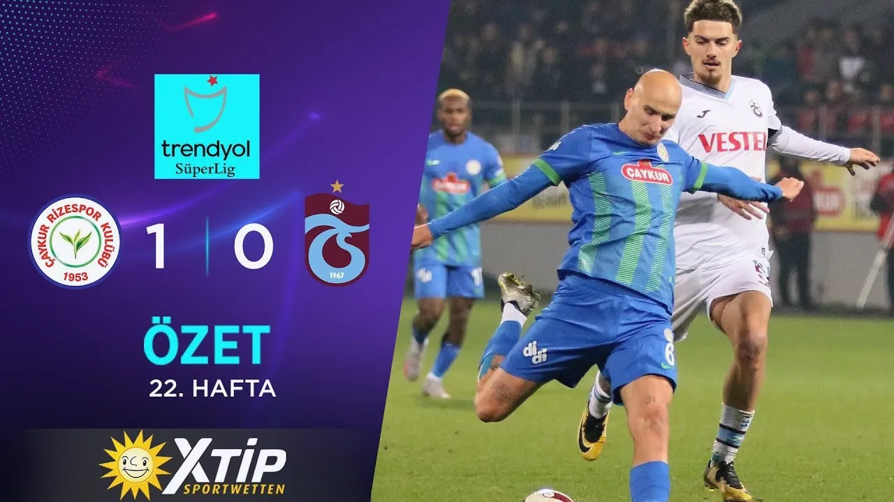 ไฮไลท์ฟุตบอลตุรกี ซุปเปอร์ลีก 2024 ริเซสปอร์ คว้าชัยเหนือแทร็บซอนสปอร์ 1-0 26/01/2567