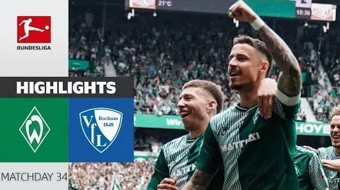 ไฮไลท์ฟุตบอล แวร์เดอร์ เบรเมน ถล่ม โบคุ่ม 4-1 บุนเดสลีก้า เยอรมัน ฤดูกาล 2024 วันที่ 19 พฤษภาคม 2567