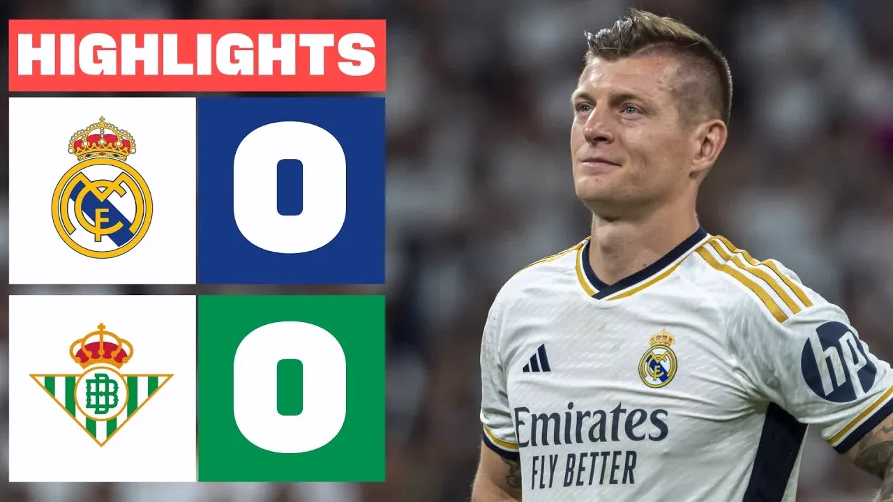 ไฮไลท์ฟุตบอล ลาลีก้า สเปน คู่ เรอัล มาดริด เสมอ เรอัล เบติส 0-0 เมื่อวันที่ 26 พฤษภาคม 2567