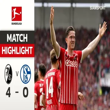 ไฟร์บวร์กถล่มชาลเก้ 4-0 เกมบุนเดสลีกา ฤดูกาลล่าสุด เปิดบ้านยับเยินต่างชั้น บุกแหลกไม่เหลือซาก