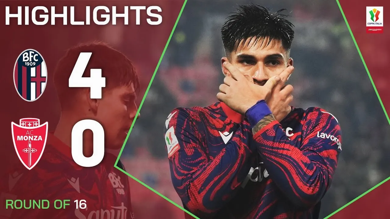ไฮไลท์ฟุตบอลโบโลญญ่าถล่มมอนซ่า 4-0 ศึกโคปปา อิตาเลีย คัพ 2024 วันที่ 4 ธันวาคม 2567